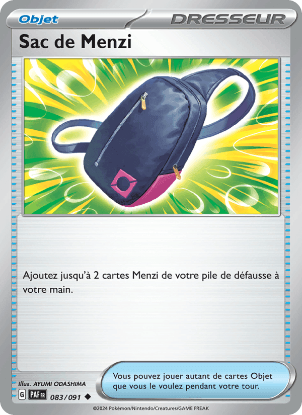 Sac de Menzi, carte 083 de Destinées de Paldea