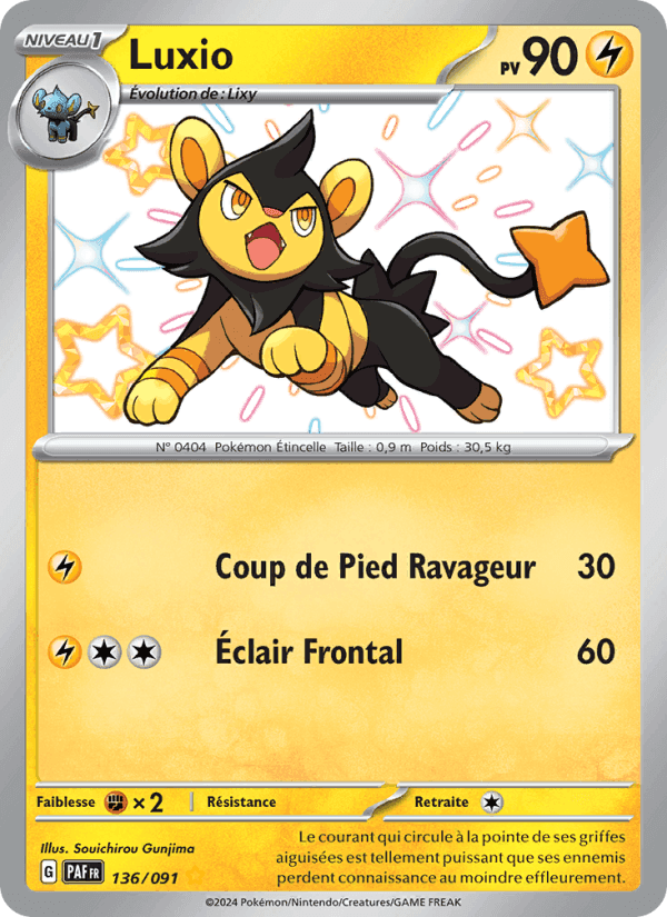 Luxio, carte 136 de Destinées de Paldea