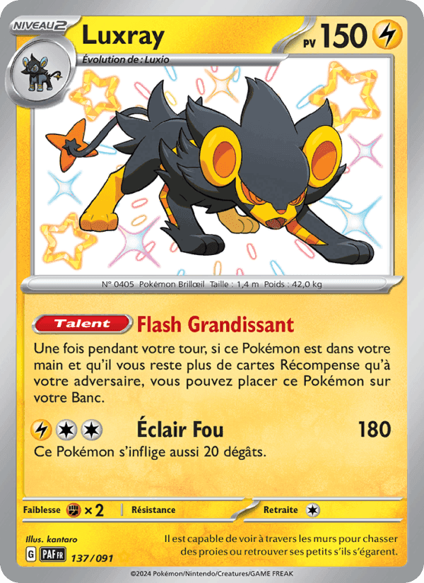 Luxray, carta 137 de Destinées de Paldea