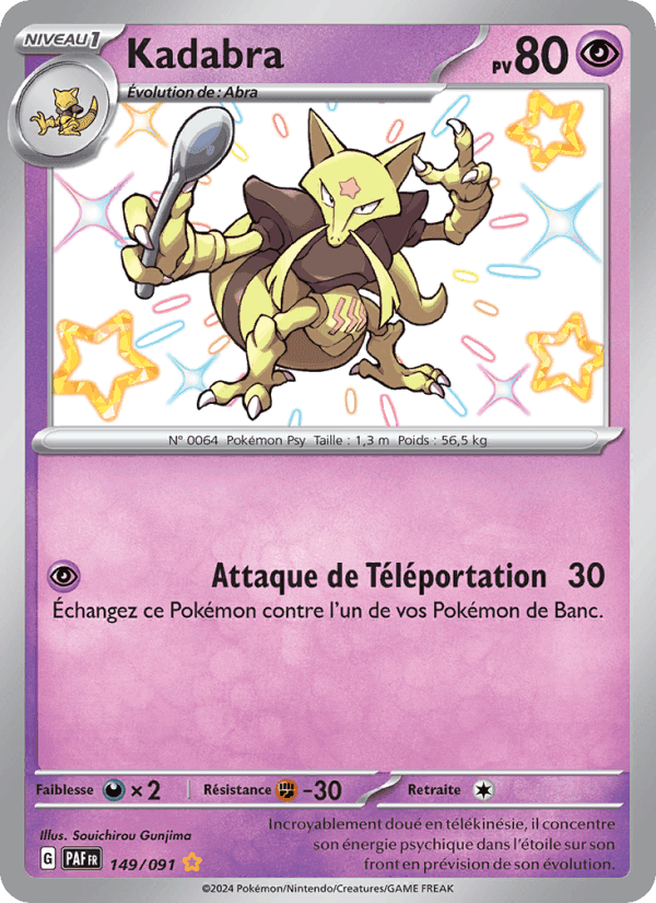 Kadabra, carte 149 de Destinées de Paldea