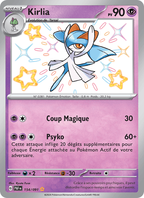 Kirlia, carte 154 de Destinées de Paldea