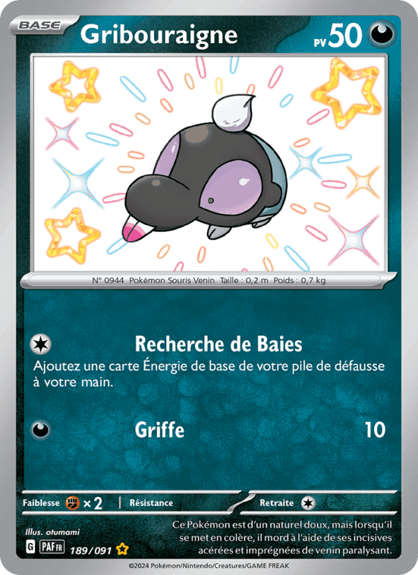Gribouraigne, card 189 from Destinées de Paldea
