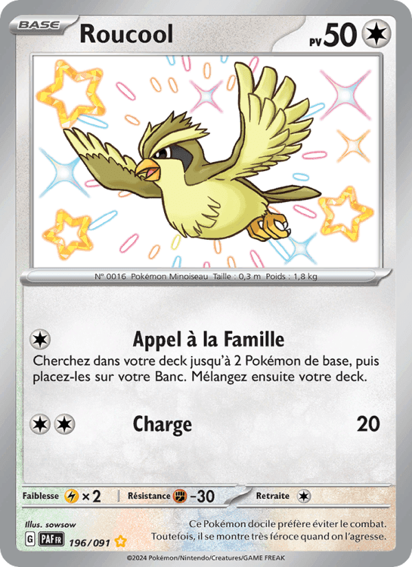 Roucool, carte 196 de Destinées de Paldea