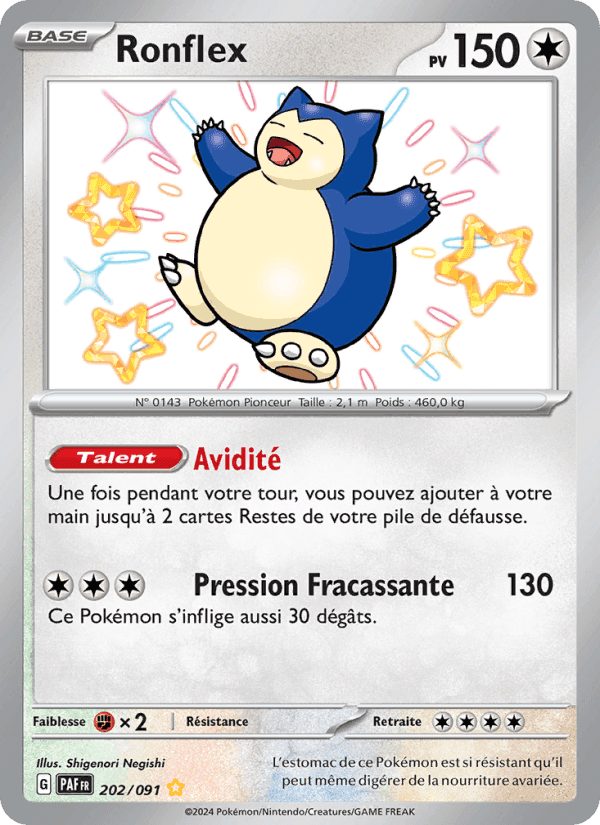 Ronflex, card 202 from Destinées de Paldea
