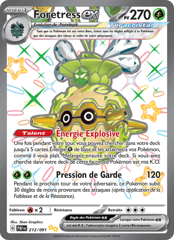 Foretress-ex, card 212 from Destinées de Paldea
