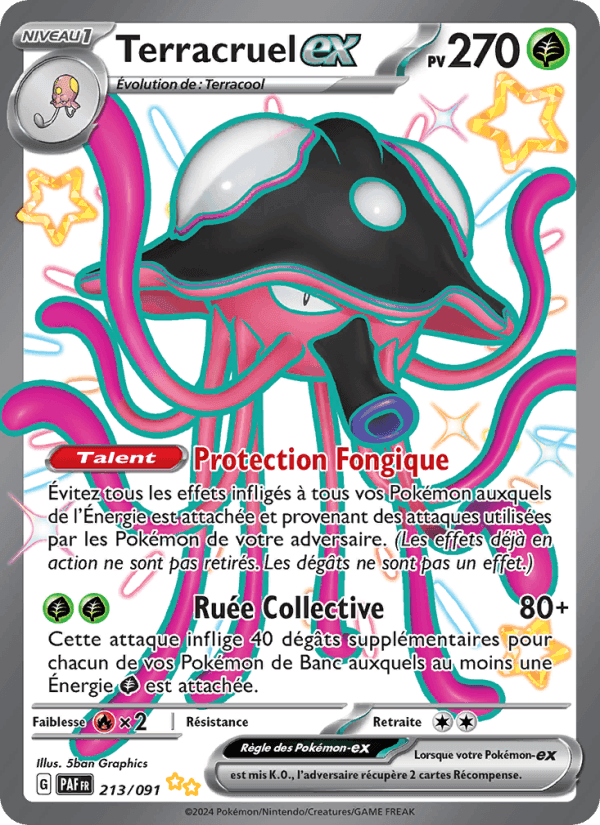 Terracruel-ex, card 213 from Destinées de Paldea