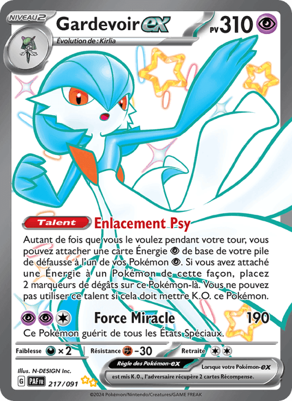 Gardevoir-ex, carta 217 de Destinées de Paldea