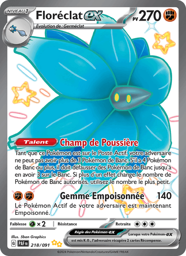 Floréclat-ex, carte 218 de Destinées de Paldea