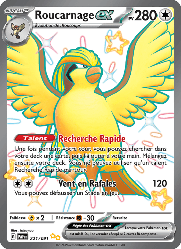Roucarnage-ex, carte 221 de Destinées de Paldea