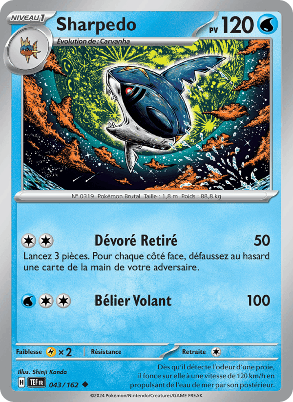 Sharpedo, carte 043 de Forces Temporelles