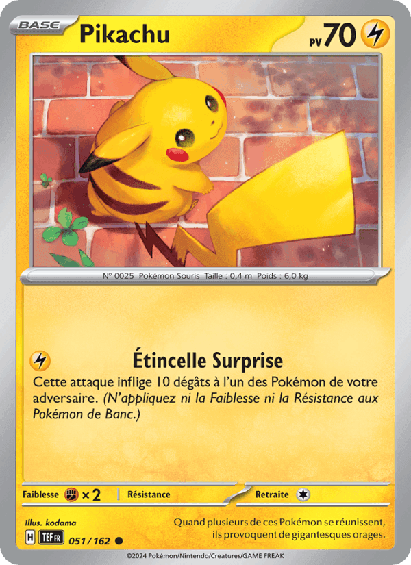 Pikachu, carte 051 de Forces Temporelles