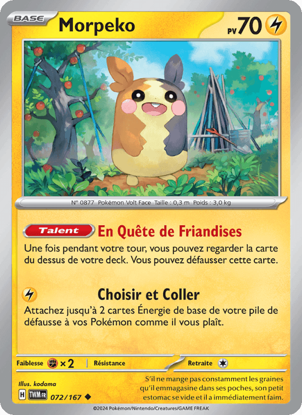 Morpeko, card 072 from Mascarade Crépusculaire
