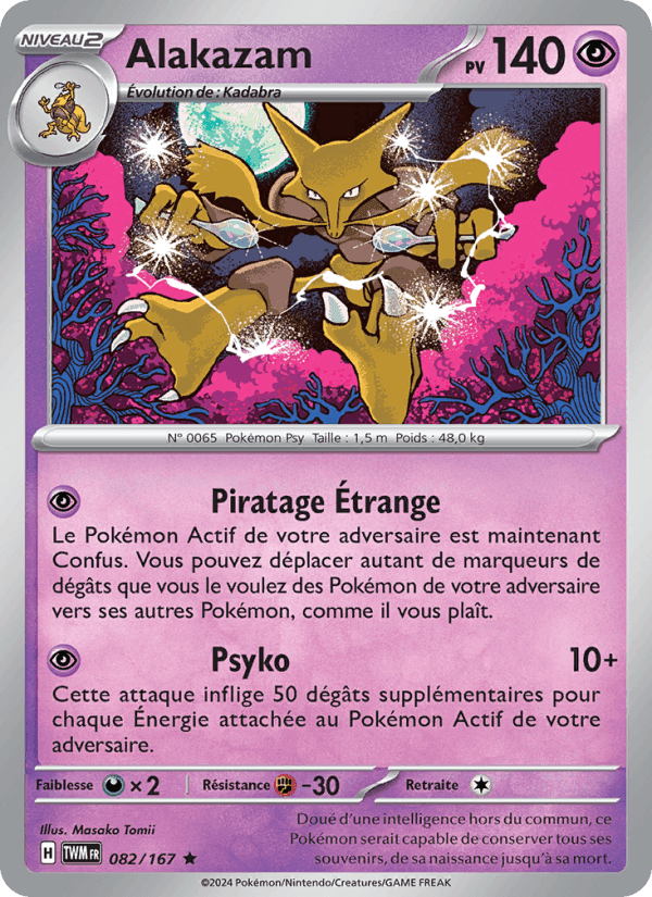 Alakazam, carte 082 de Mascarade Crépusculaire