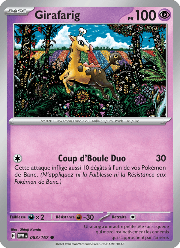 Girafarig, carta 083 di Mascarade Crépusculaire
