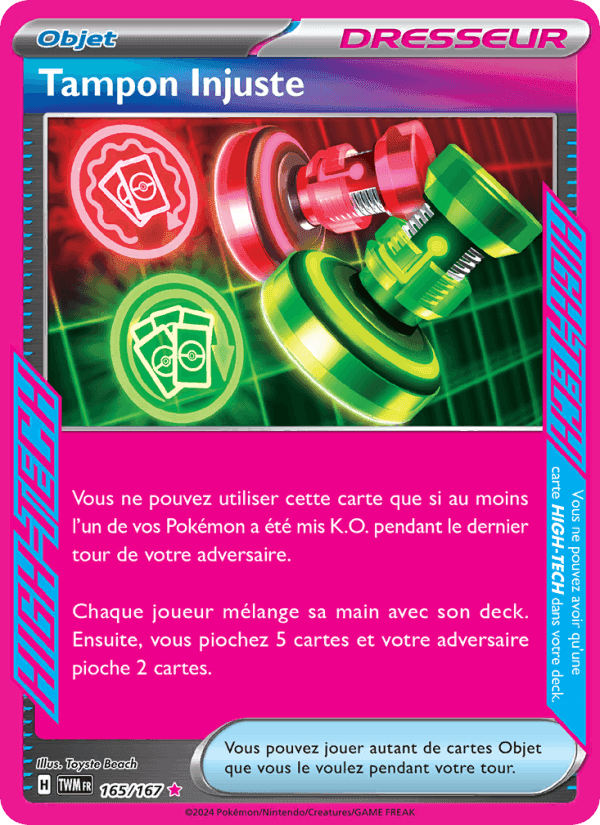 Tampon Injuste, carte 165 de Mascarade Crépusculaire