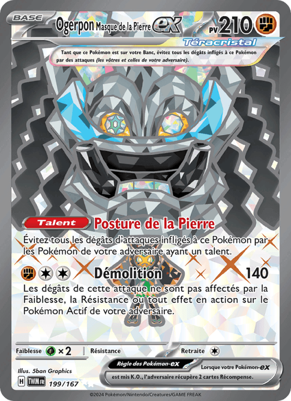 Ogerpon Masque de la Pierre-ex, card 199 from Mascarade Crépusculaire