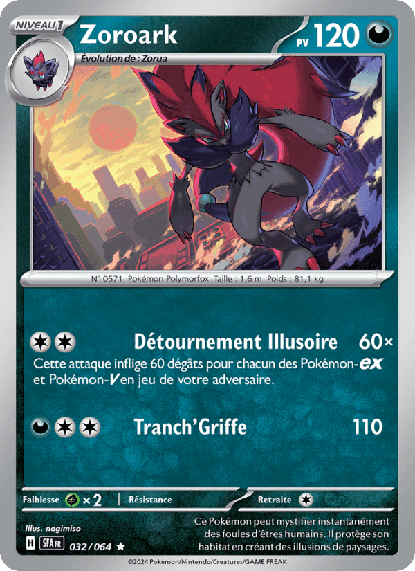 Zoroark, carta 032 di Fable Nébuleuse
