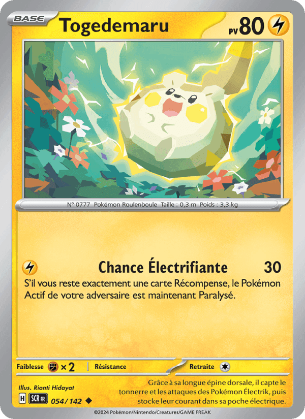 Togedemaru, card 054 from Couronne Stellaire