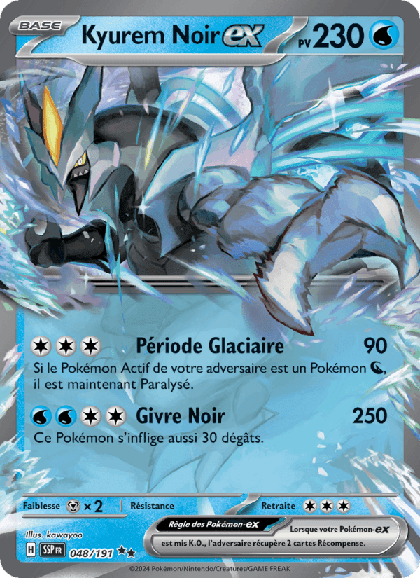 Kyurem Noir-ex, carte 048 de Étincelles Déferlantes