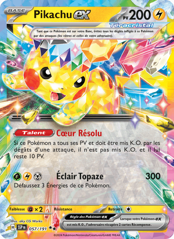 Pikachu-ex, carte 057 de Étincelles Déferlantes