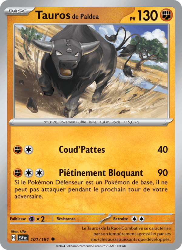 Tauros de Paldea, carte 101 de Étincelles Déferlantes