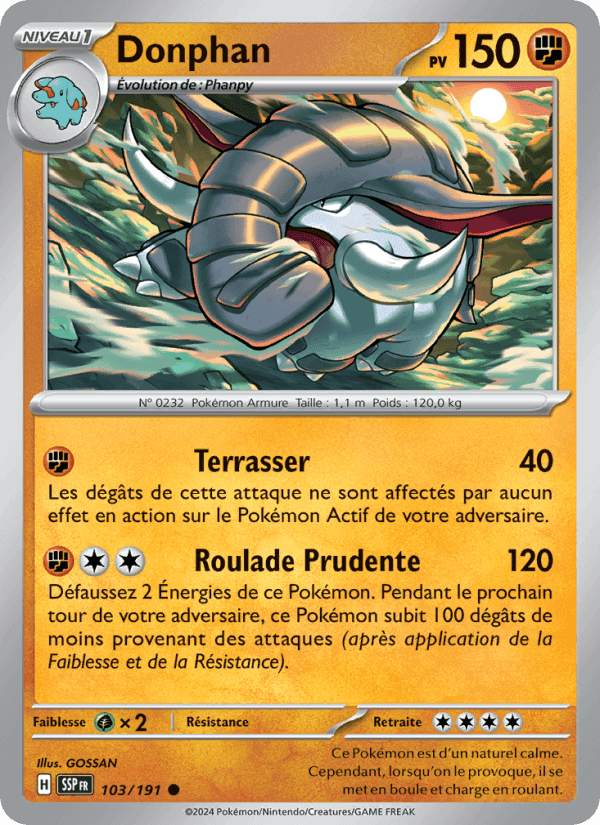 Donphan, carte 103 de Étincelles Déferlantes