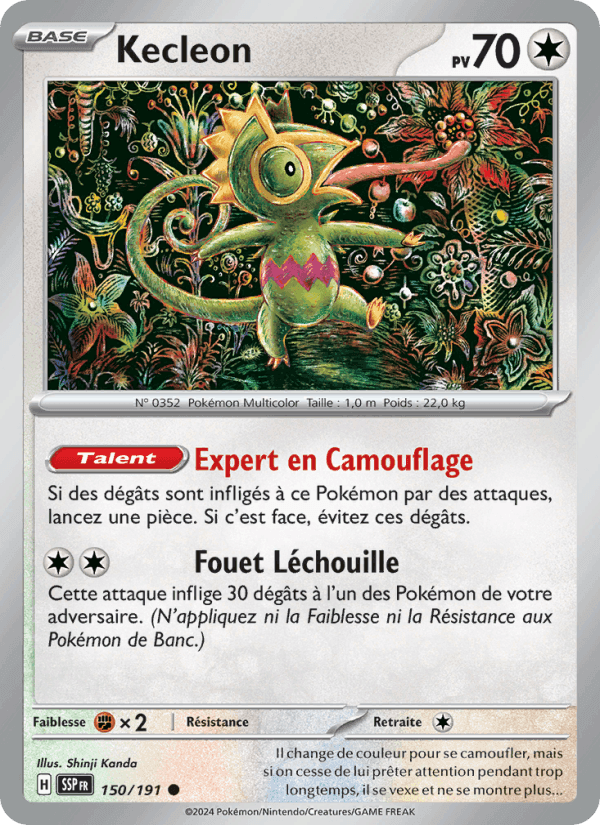 Kecleon, carte 150 de Étincelles Déferlantes