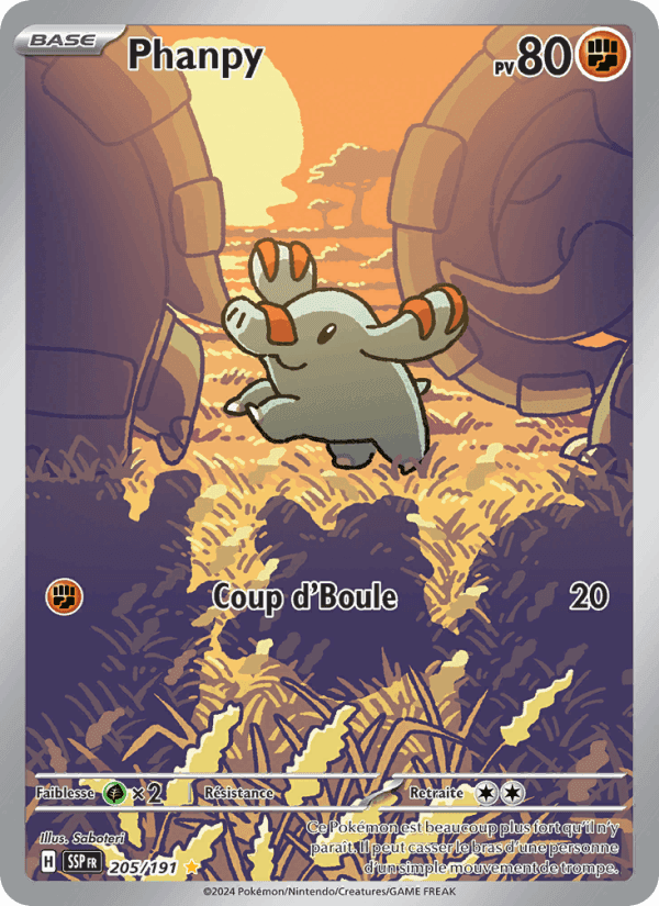 Phanpy, carte 205 de Étincelles Déferlantes