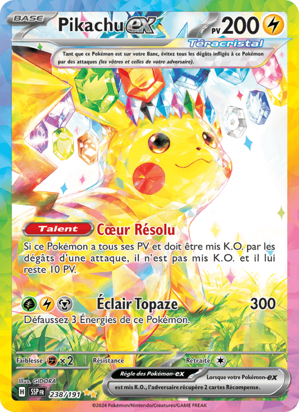 Pikachu-ex, carta 238 di Étincelles Déferlantes