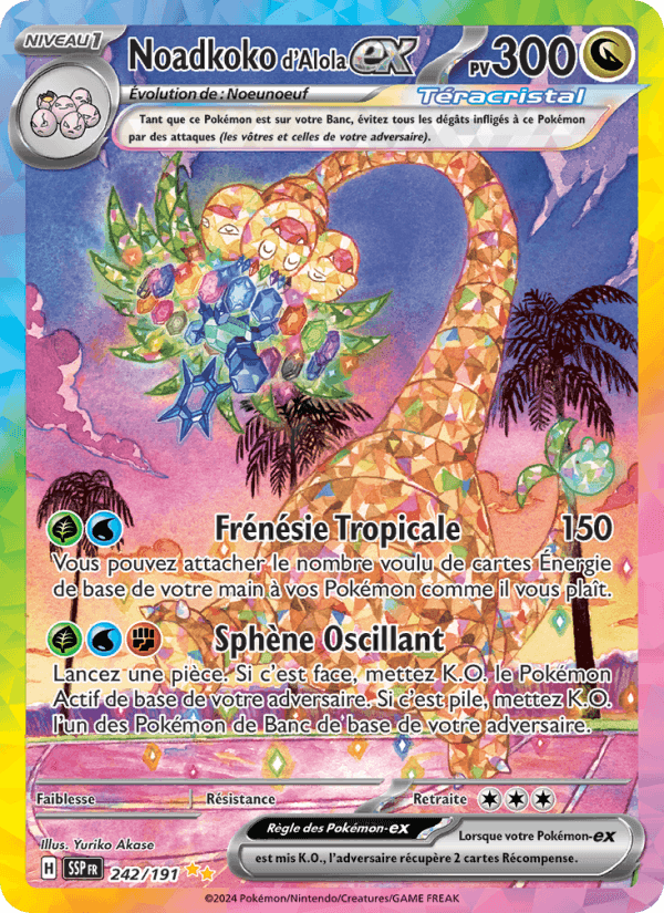 Noadkoko d'Alola-ex, carte 242 de Étincelles Déferlantes