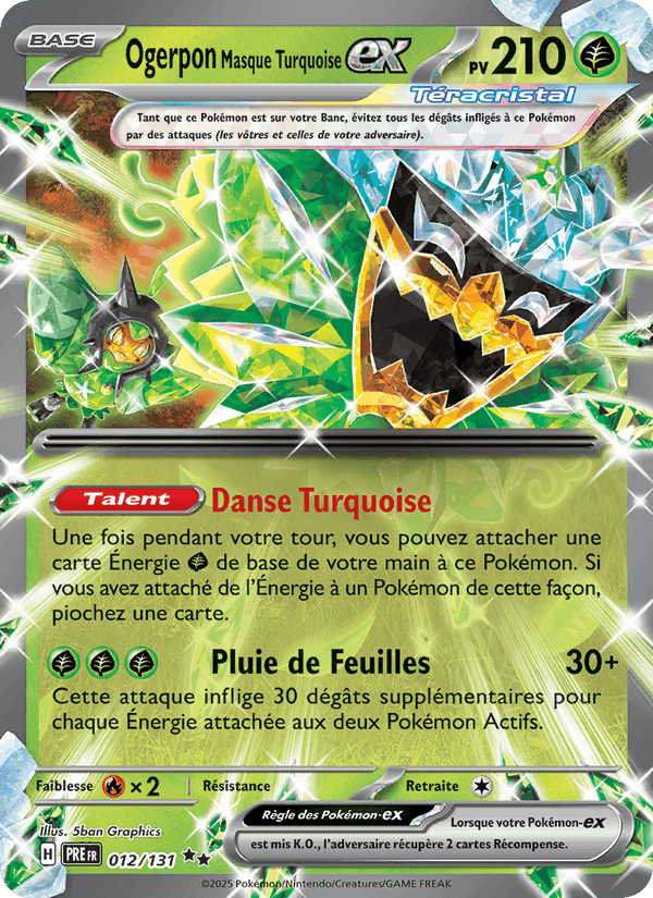 Ogerpon Masque Turquoise-ex, carta 012 di Évolutions Prismatiques