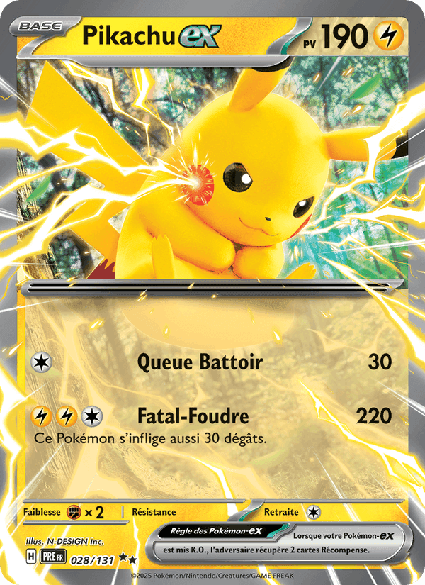Pikachu-ex, carta 028 de Évolutions Prismatiques