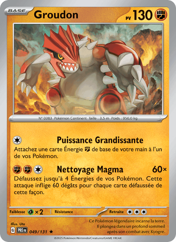 Groudon, carte 049 de Évolutions Prismatiques