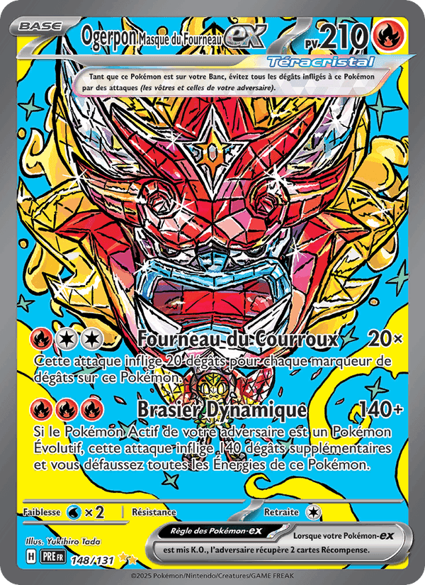 Ogerpon Masque du Fourneau-ex, carta 148 de Évolutions Prismatiques