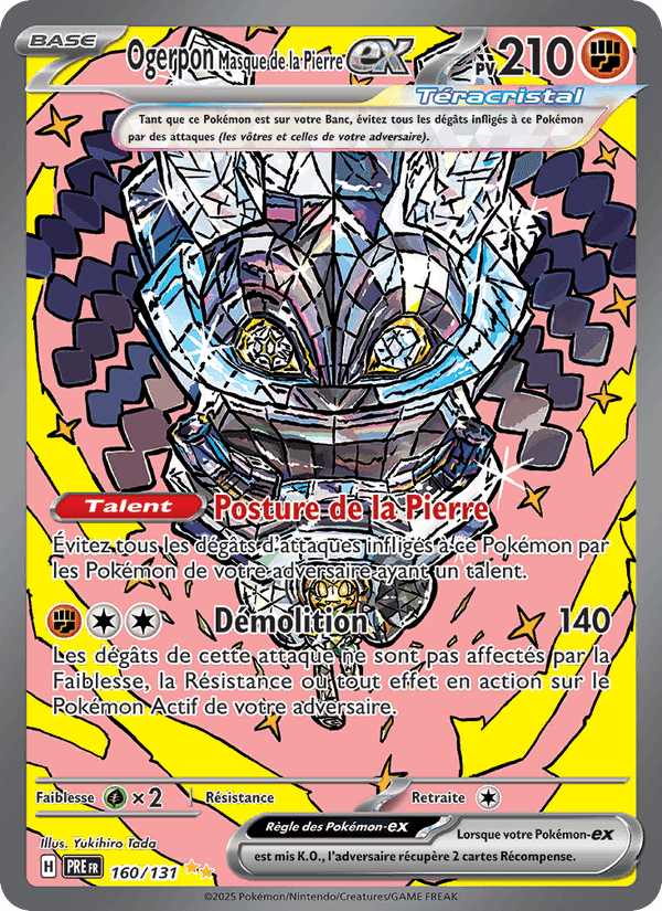 Ogerpon Masque de la Pierre-ex, carta 160 de Évolutions Prismatiques