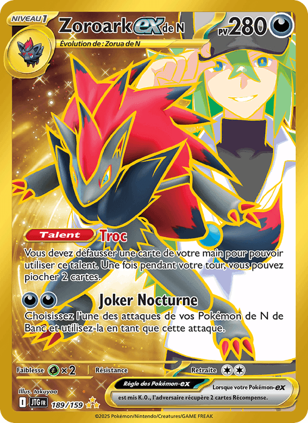 Zoroark-ex de N, carte 189 de Aventures Ensemble