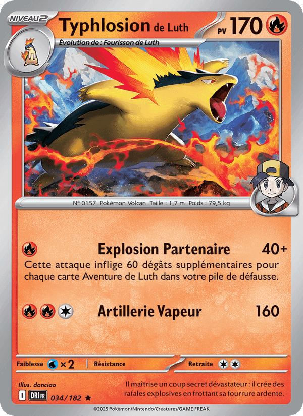 Typhlosion de Luth, carta 034 di Rivalités Destinées