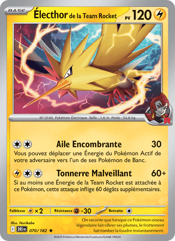Électhor de la Team Rocket, carte 070 de Rivalités Destinées