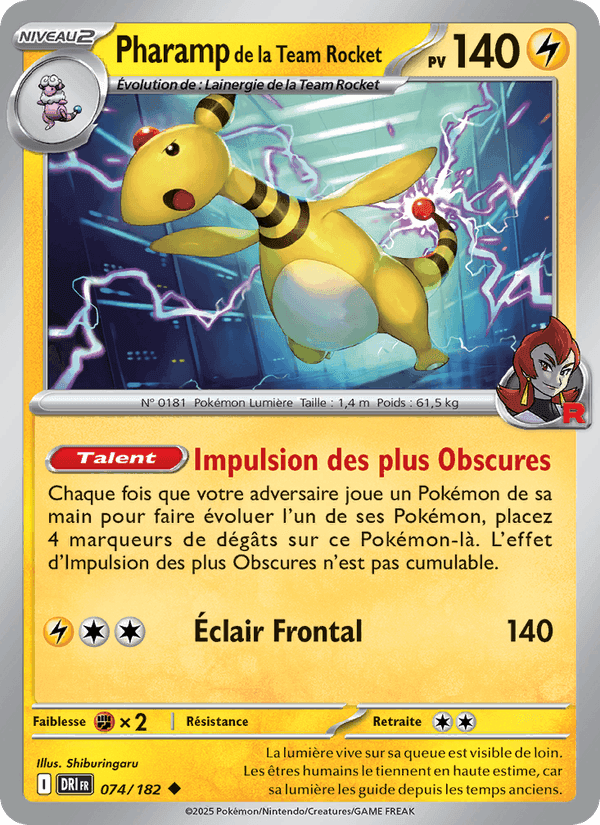 Pharamp de la Team Rocket, carte 074 de Rivalités Destinées