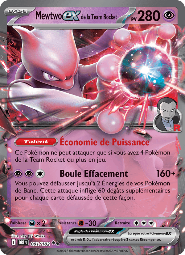 Mewtwo-ex de la Team Rocket, card 081 from Rivalités Destinées