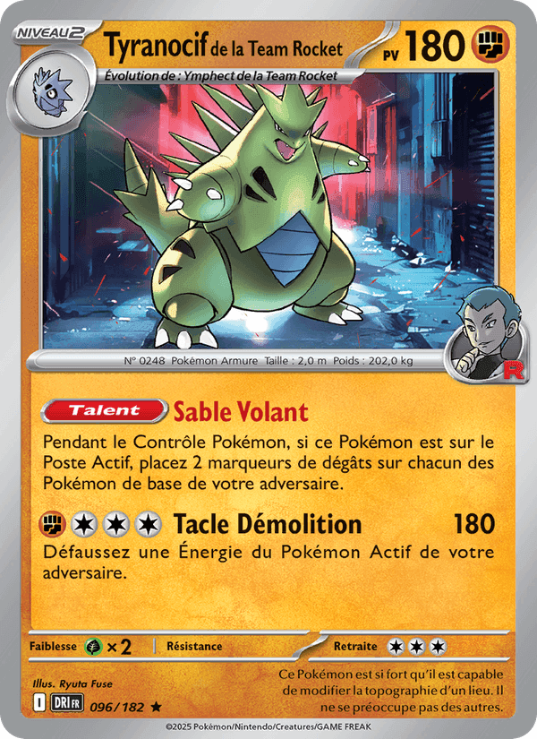 Tyranocif de la Team Rocket, carte 096 de Rivalités Destinées