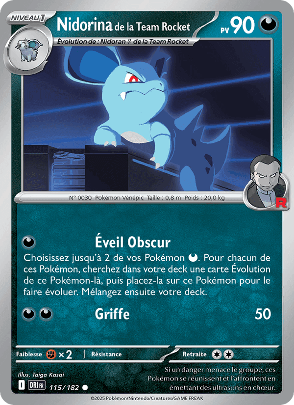 Nidorina de la Team Rocket, carte 115 de Rivalités Destinées