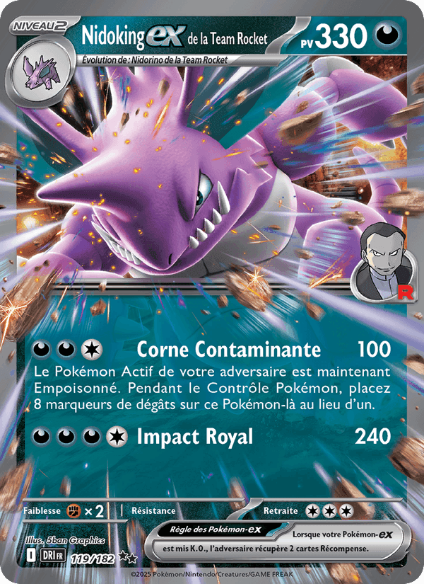 Nidoking-ex de la Team Rocket, carte 119 de Rivalités Destinées
