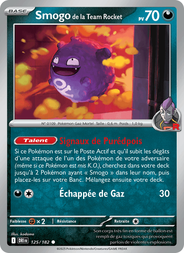 Smogo de la Team Rocket, carte 125 de Rivalités Destinées