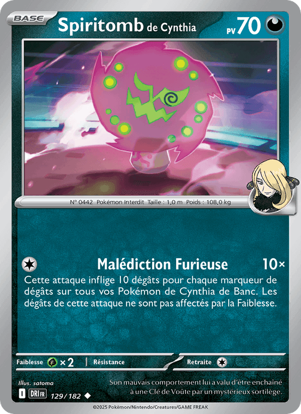 Spiritomb de Cynthia, carta 129 de Rivalités Destinées