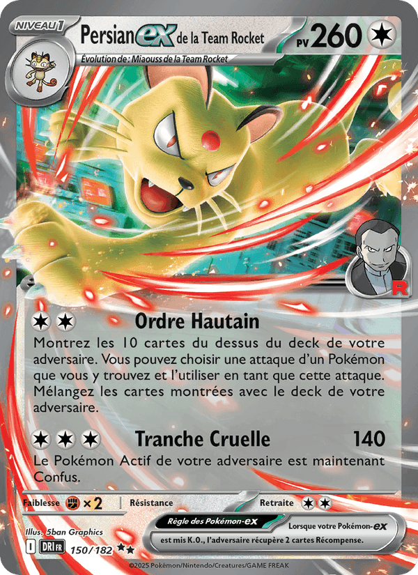 Persian-ex de la Team Rocket, card 150 from Rivalités Destinées