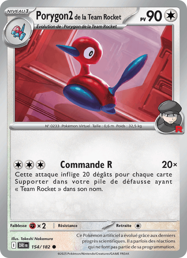 Porygon2 de la Team Rocket, carta 154 de Rivalités Destinées