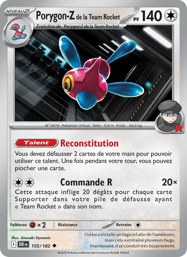 Porygon-Z de la Team Rocket, carte 155 de Rivalités Destinées