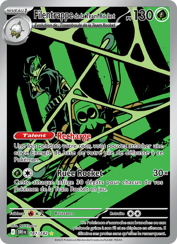 Filentrappe de la Team Rocket, carte 187 de Rivalités Destinées