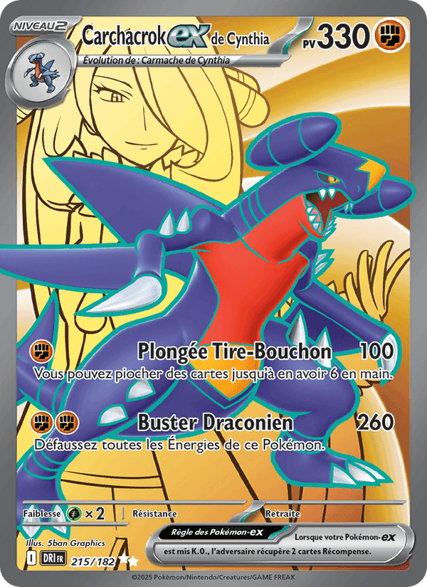 Carchacrok-ex de Cynthia, card 215 from Rivalités Destinées